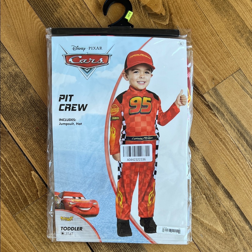 Spirit Lightning McQueen Pitcrew Costume 3T-4T NEW NOT OPENED